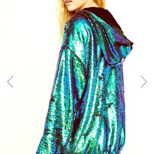 Free people city lights sequin jacket. Size large